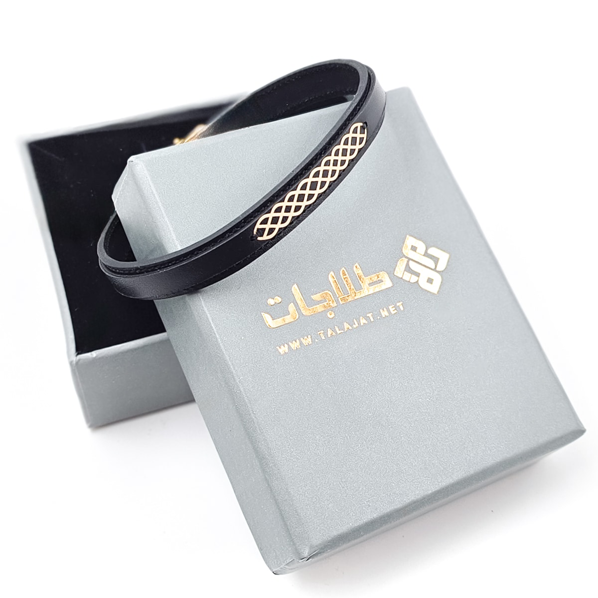 خرید دستبند مردانه طلا و چرم M140