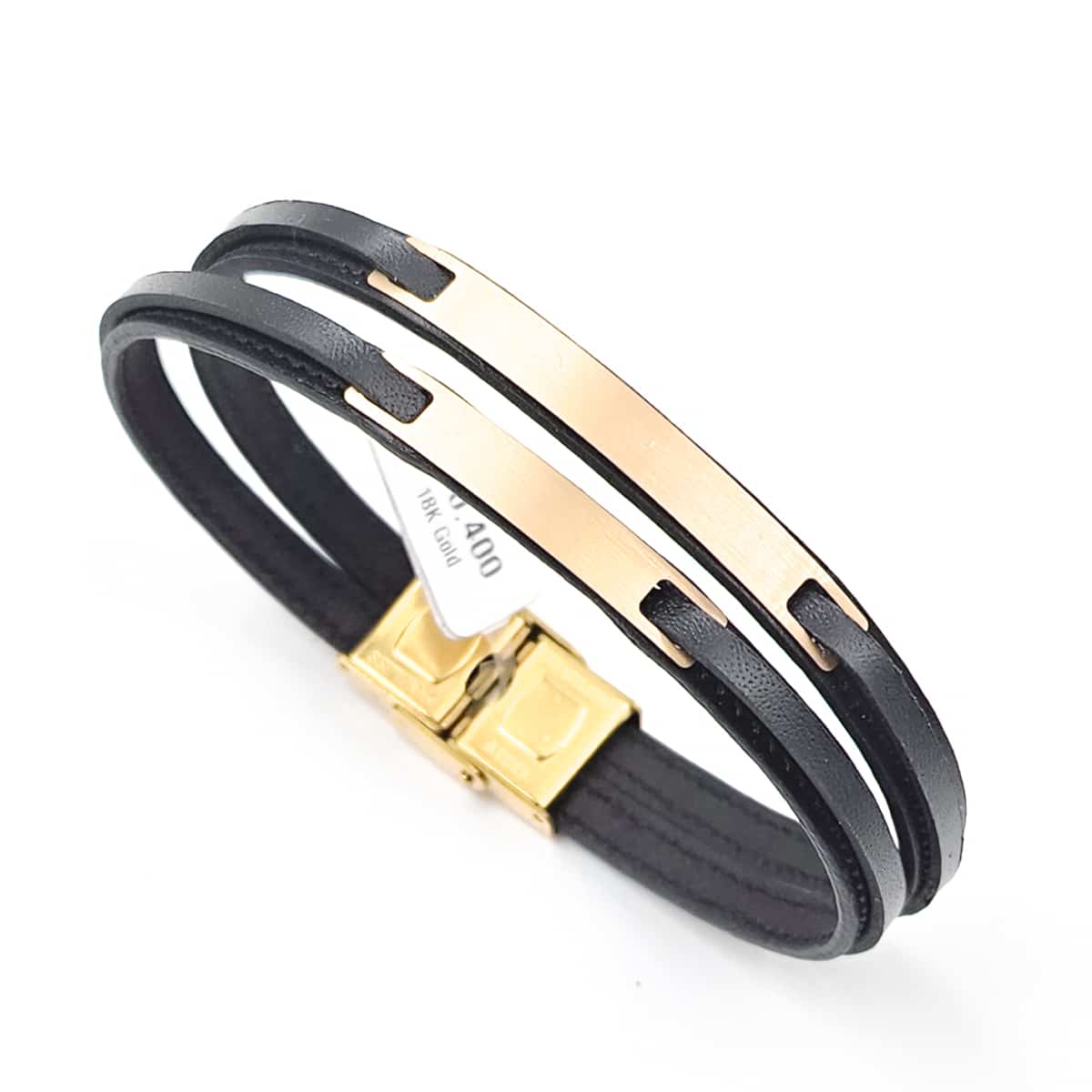 خرید دستبند مردانه طلا و چرم M145