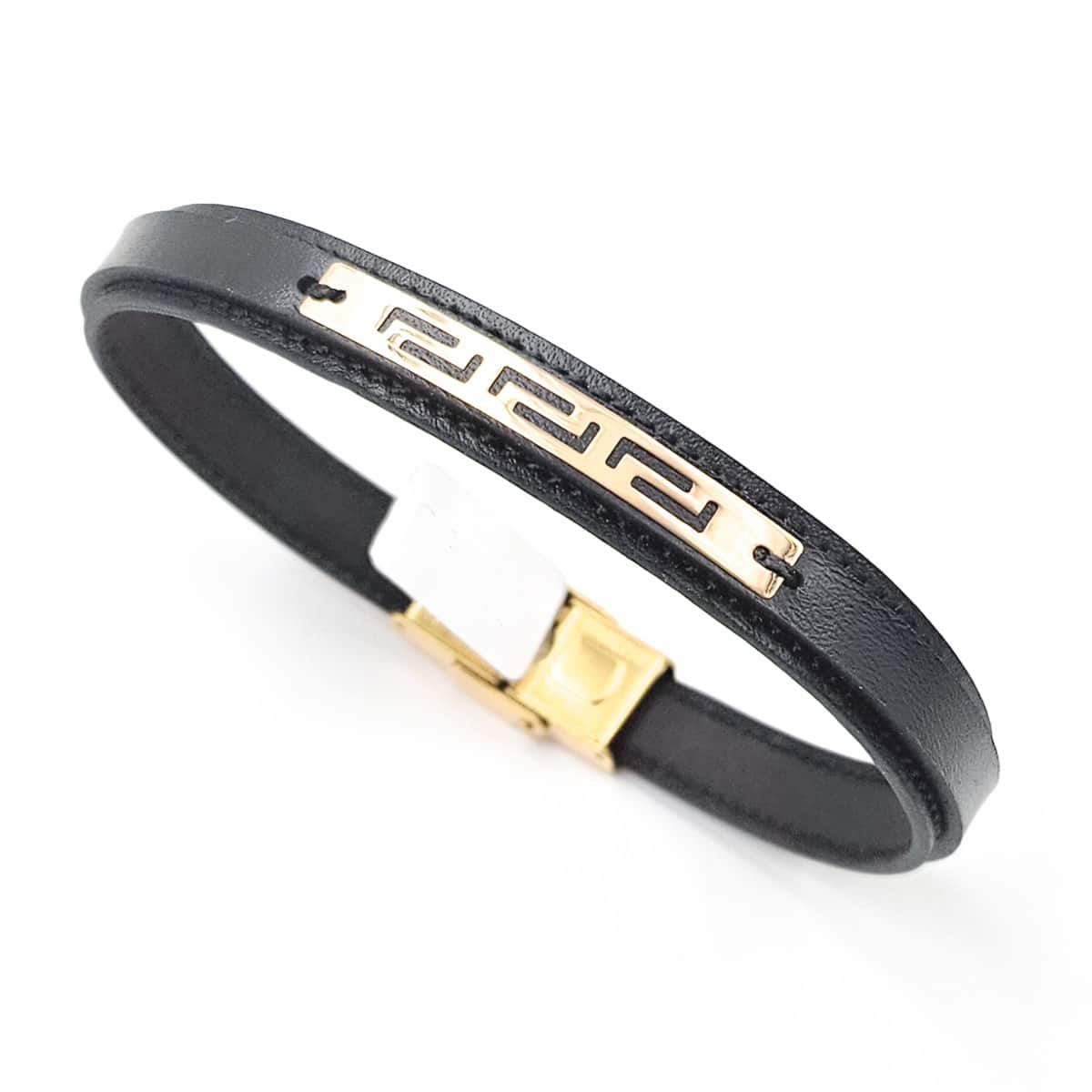 خرید دستبند مردانه طلا و چرم M152