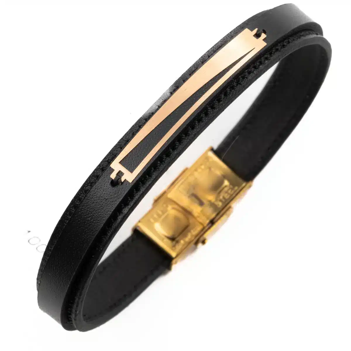 خرید دستبند مردانه طلا و چرم m106