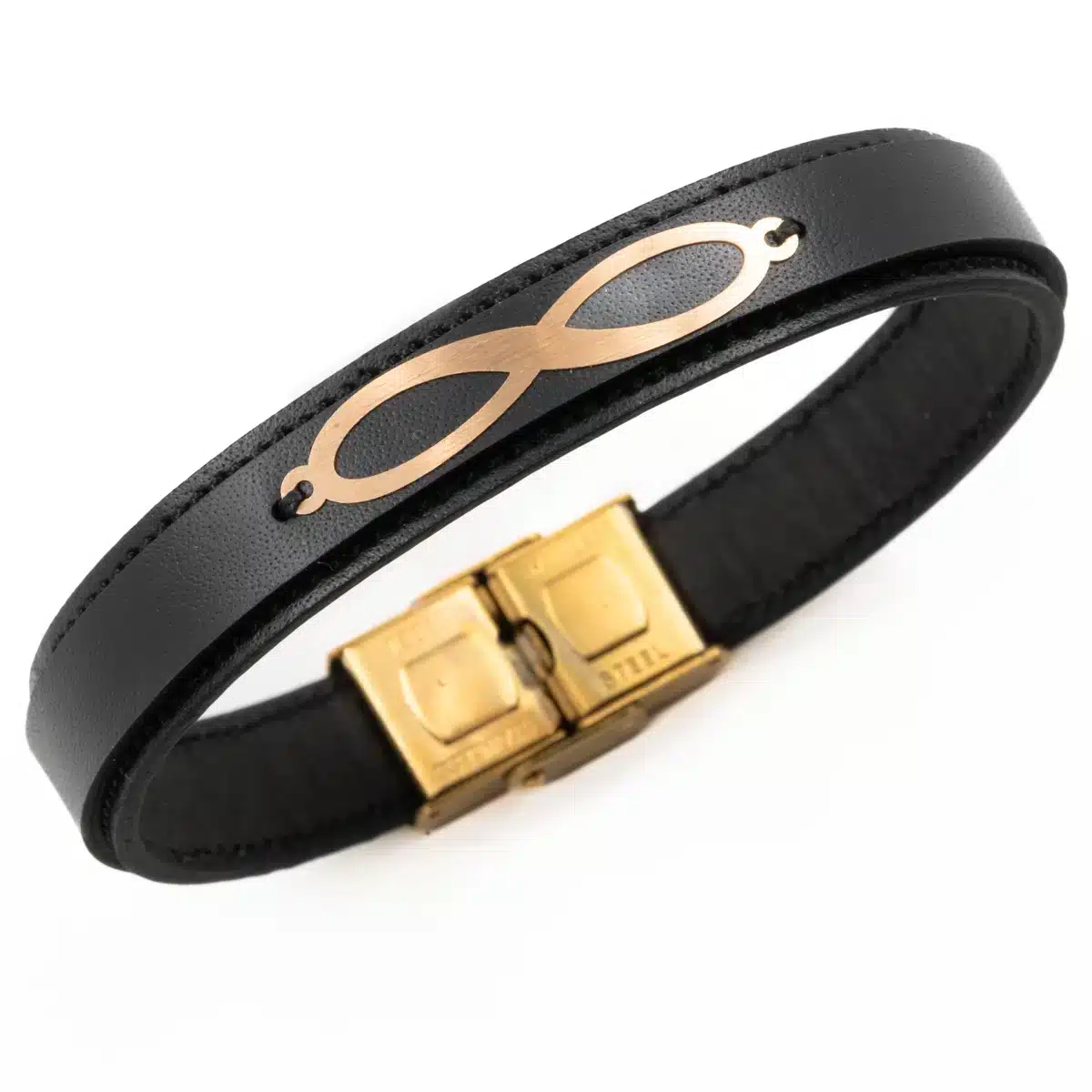 خرید دستبند مردانه طلا و چرم m109