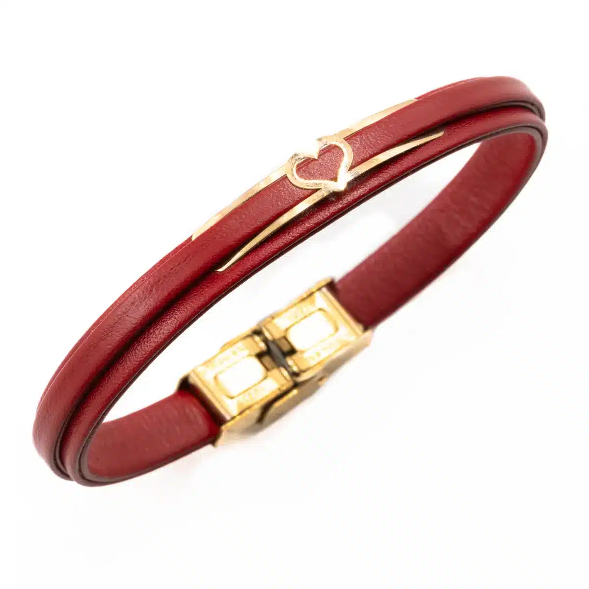 خرید دستبند زنانه طلا و چرم w125