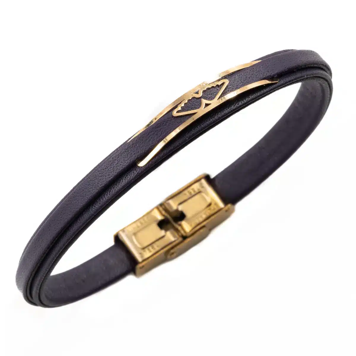 خرید دستبند زنانه طلا و چرم w126