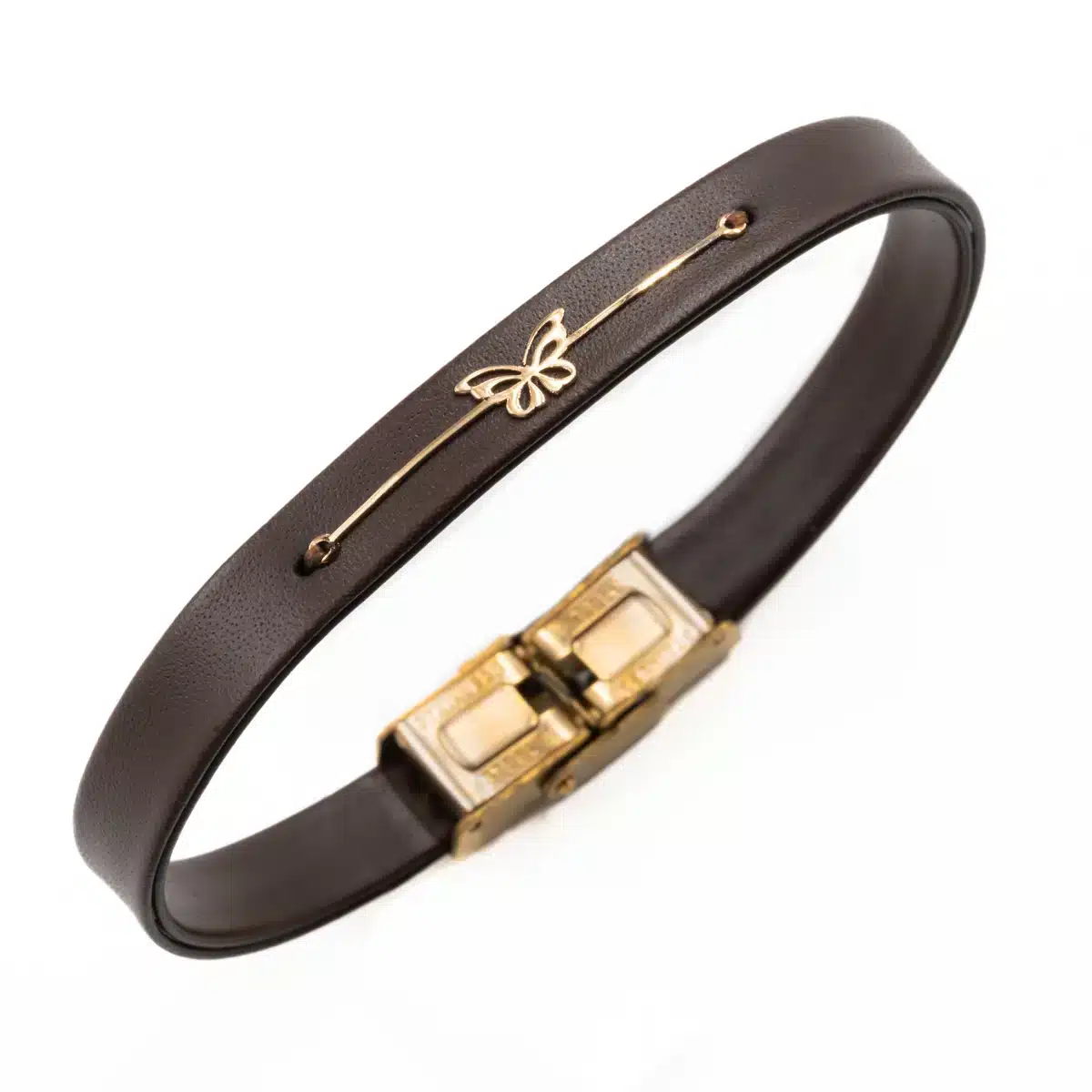 خرید دستبند زنانه طلا و چرم w127