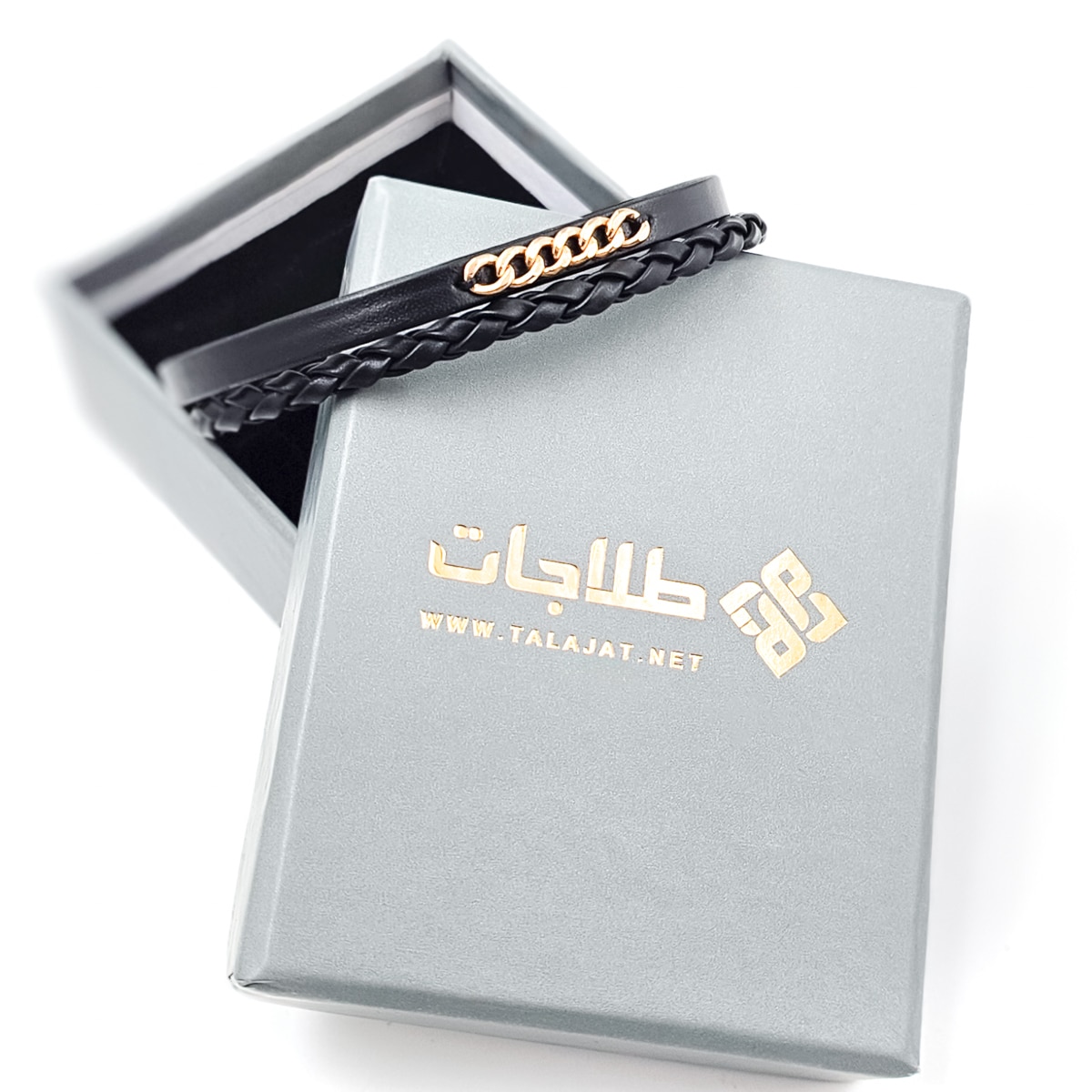 خرید دستبند زنانه طلا و چرم w133