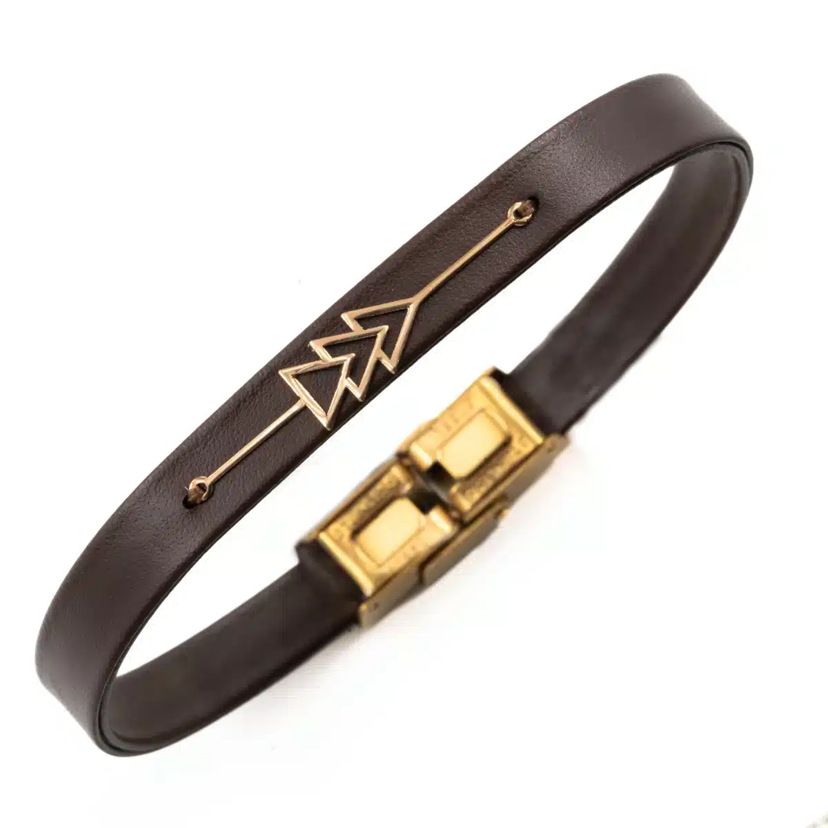 خرید دستبند زنانه طلا و چرم w135