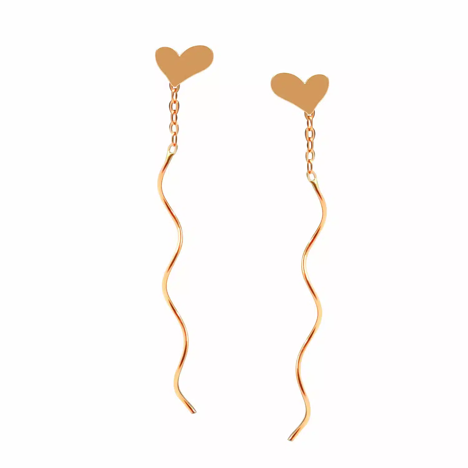 خرید گوشواره کرلی قلب لوکس