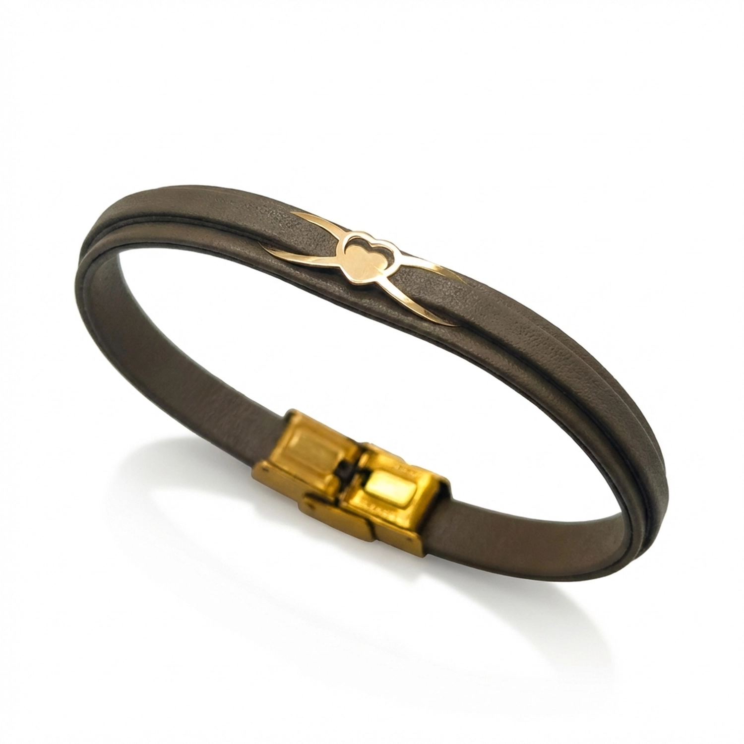 دستبند طلا و چرم 1096