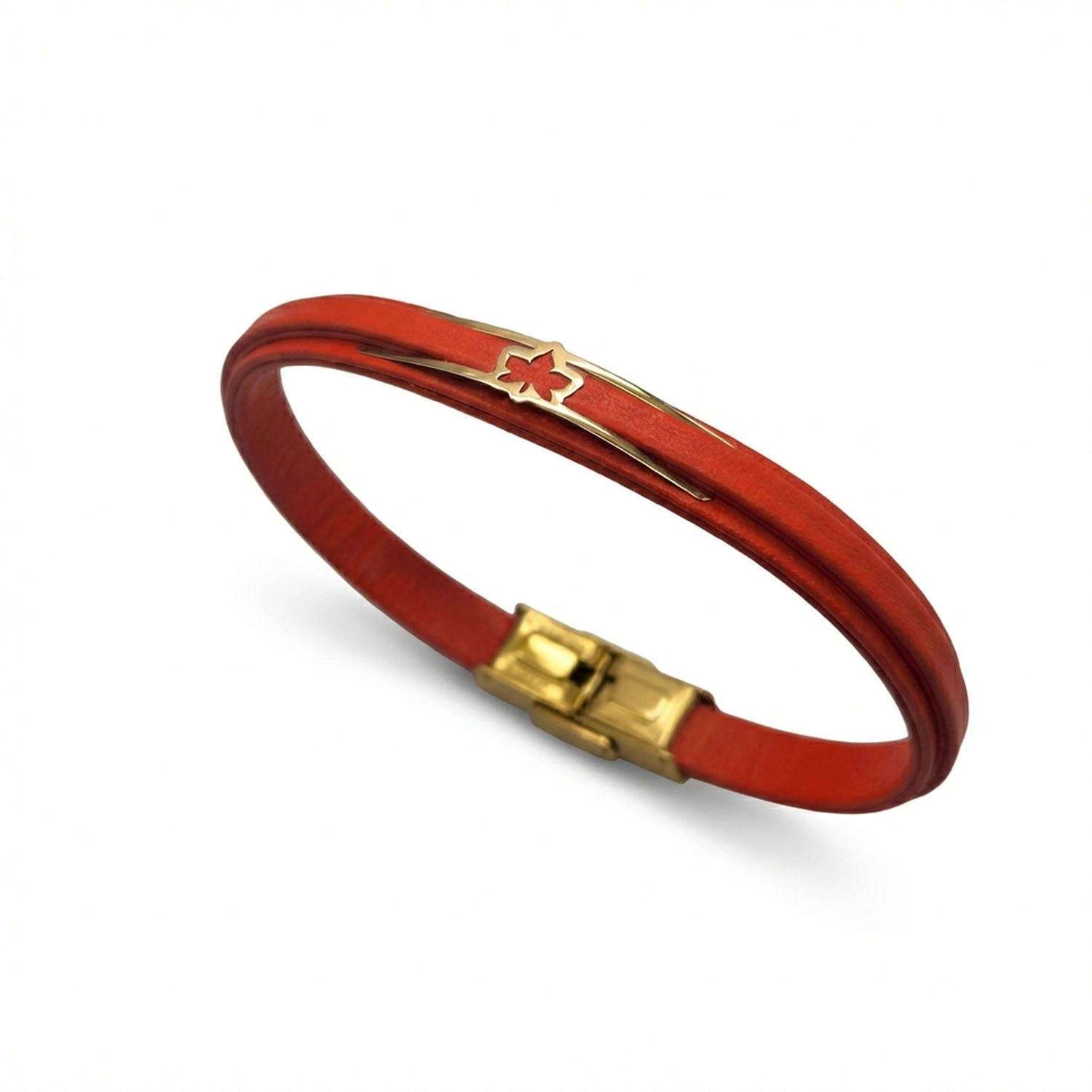 دستبند طلا و چرم 1104