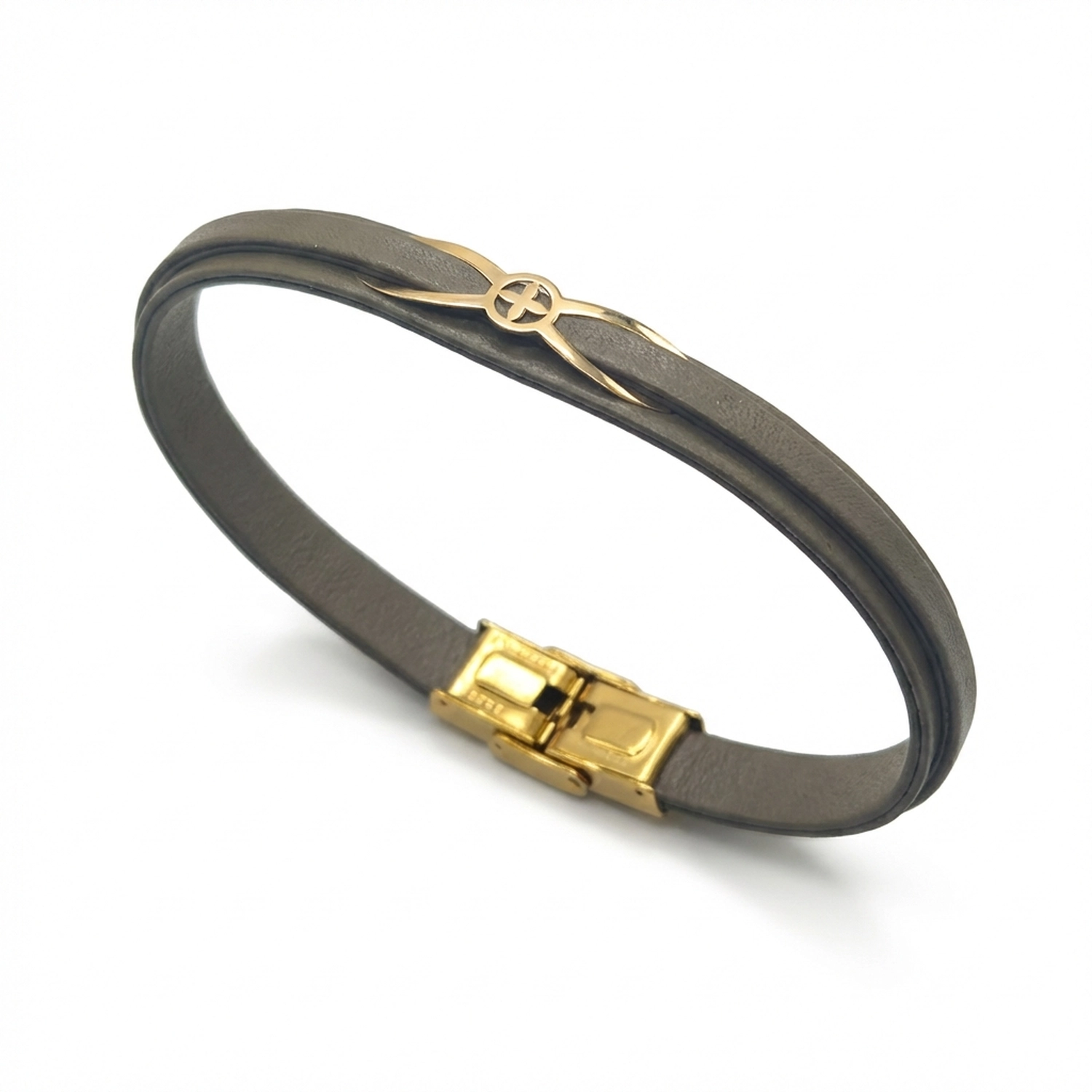 دستبند طلا و چرم 1105