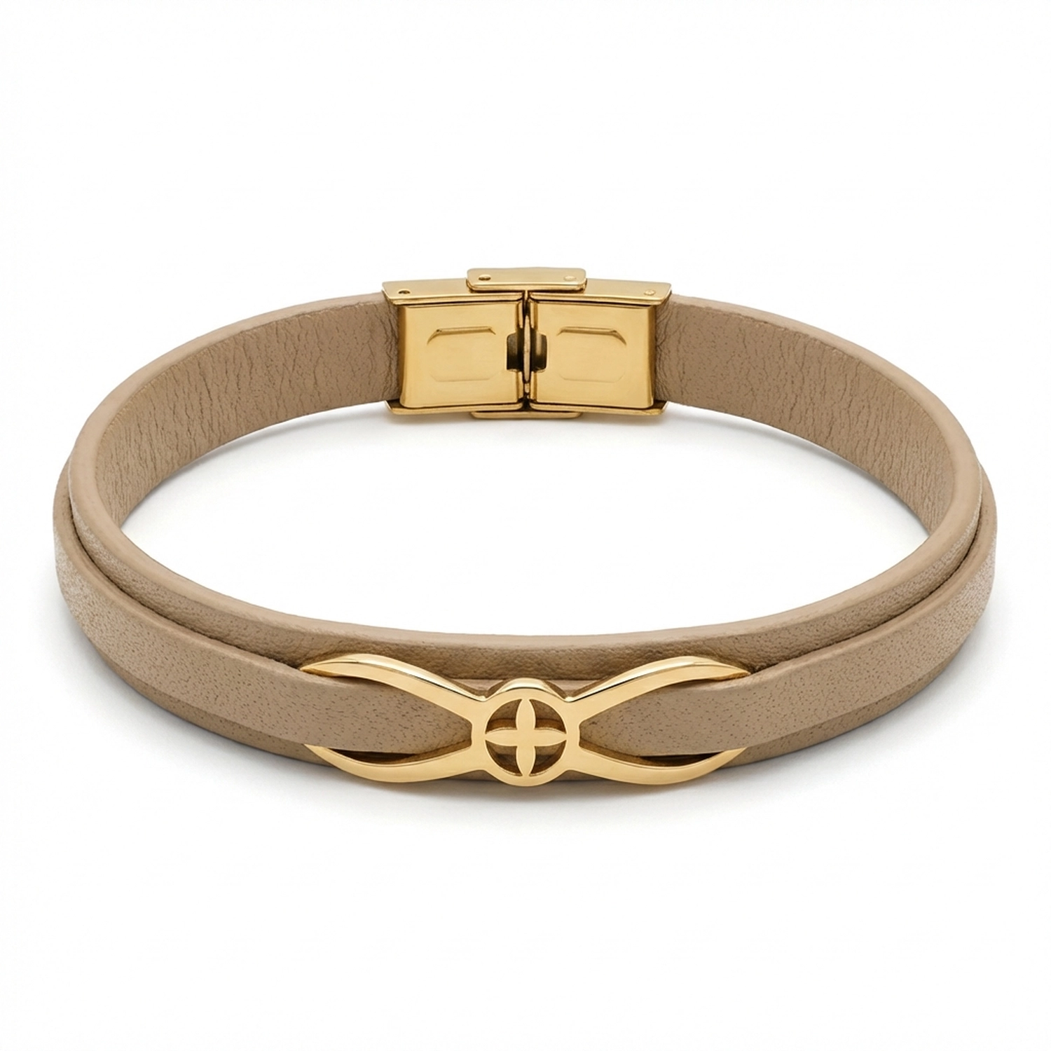 دستبند طلا و چرم 1109