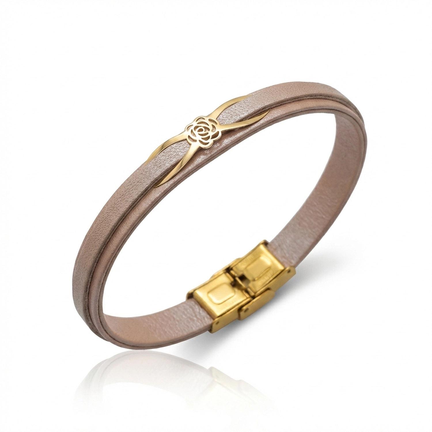 دستبند طلا و چرم 1112