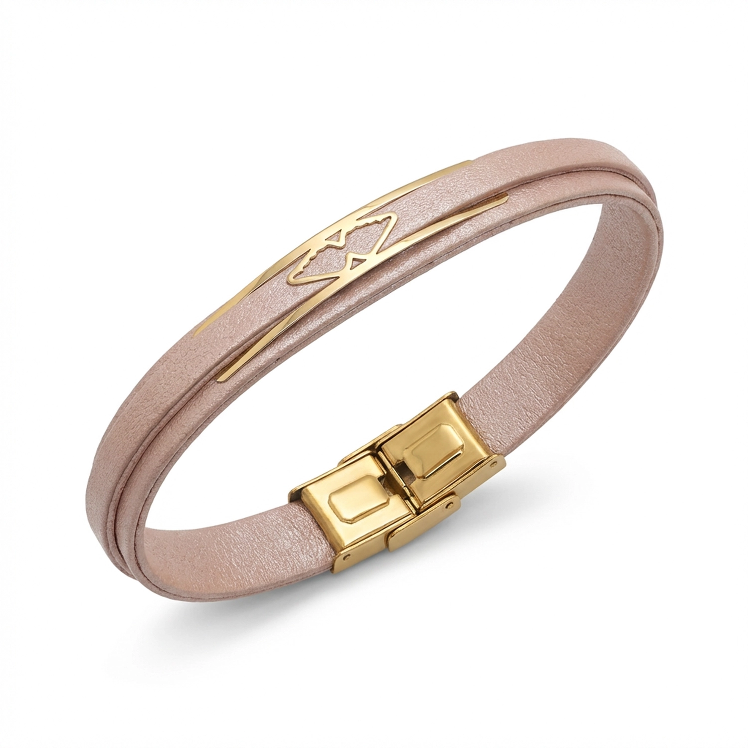 دستبند طلا و چرم 1116