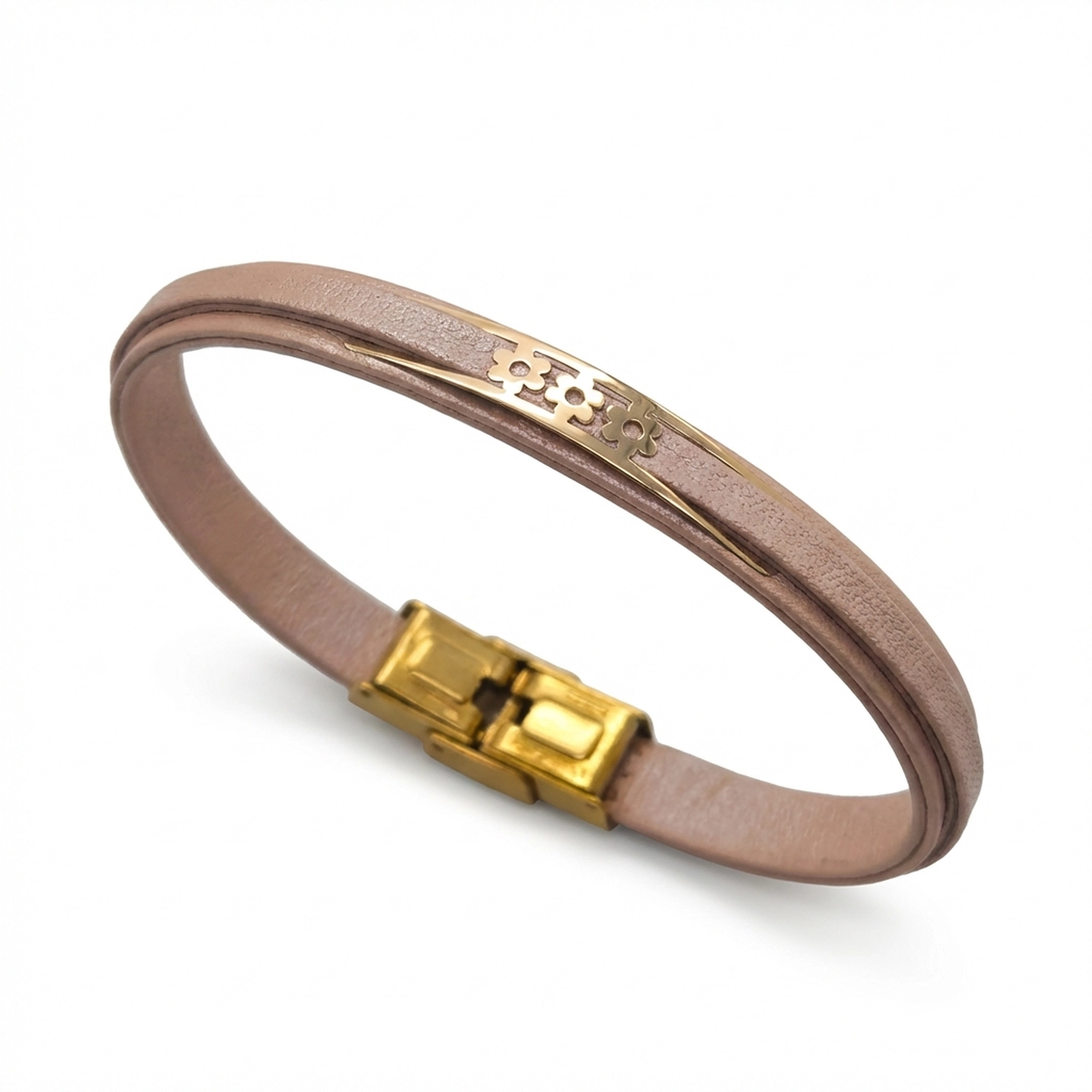 دستبند طلا و چرم 1118