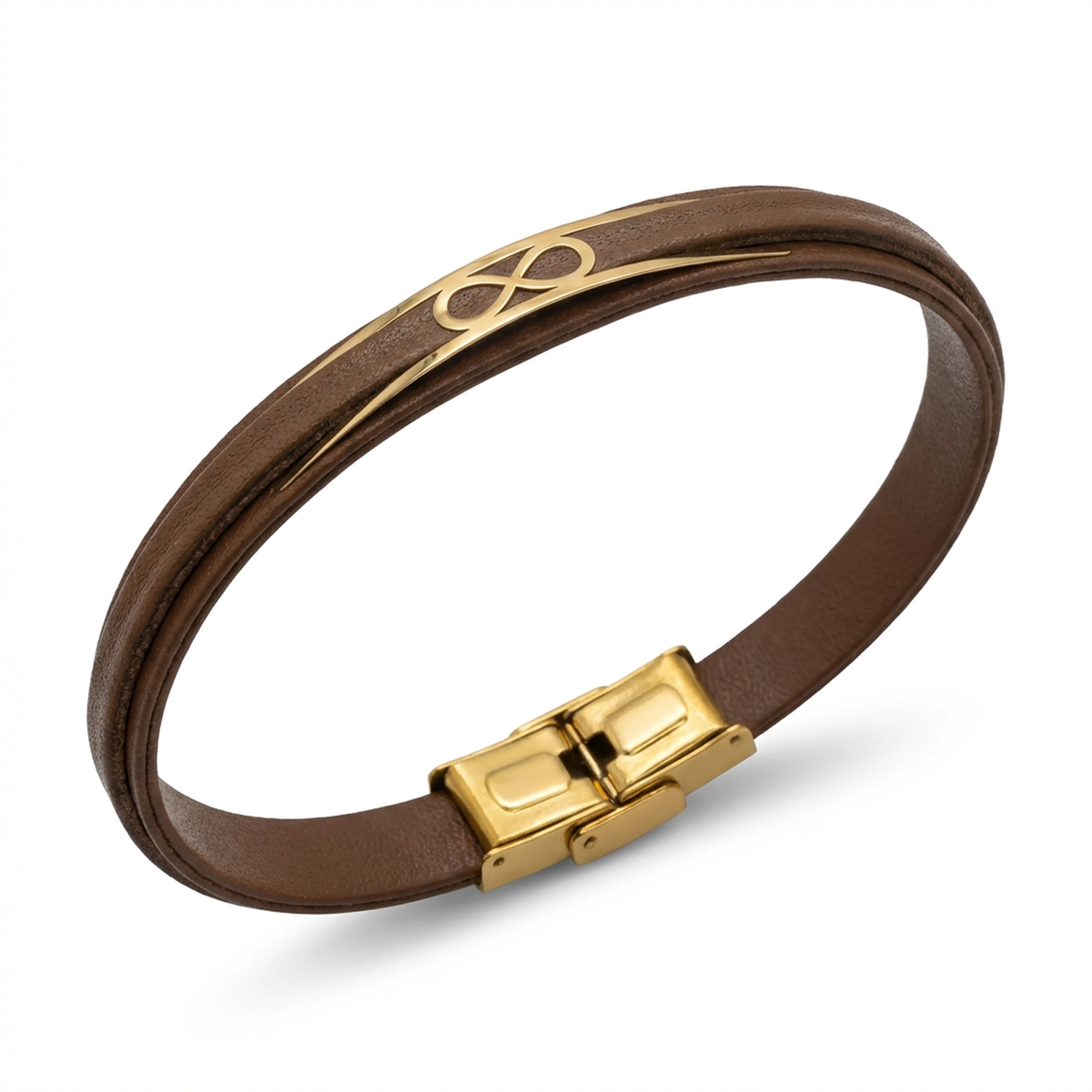 دستبند طلا و چرم 1122