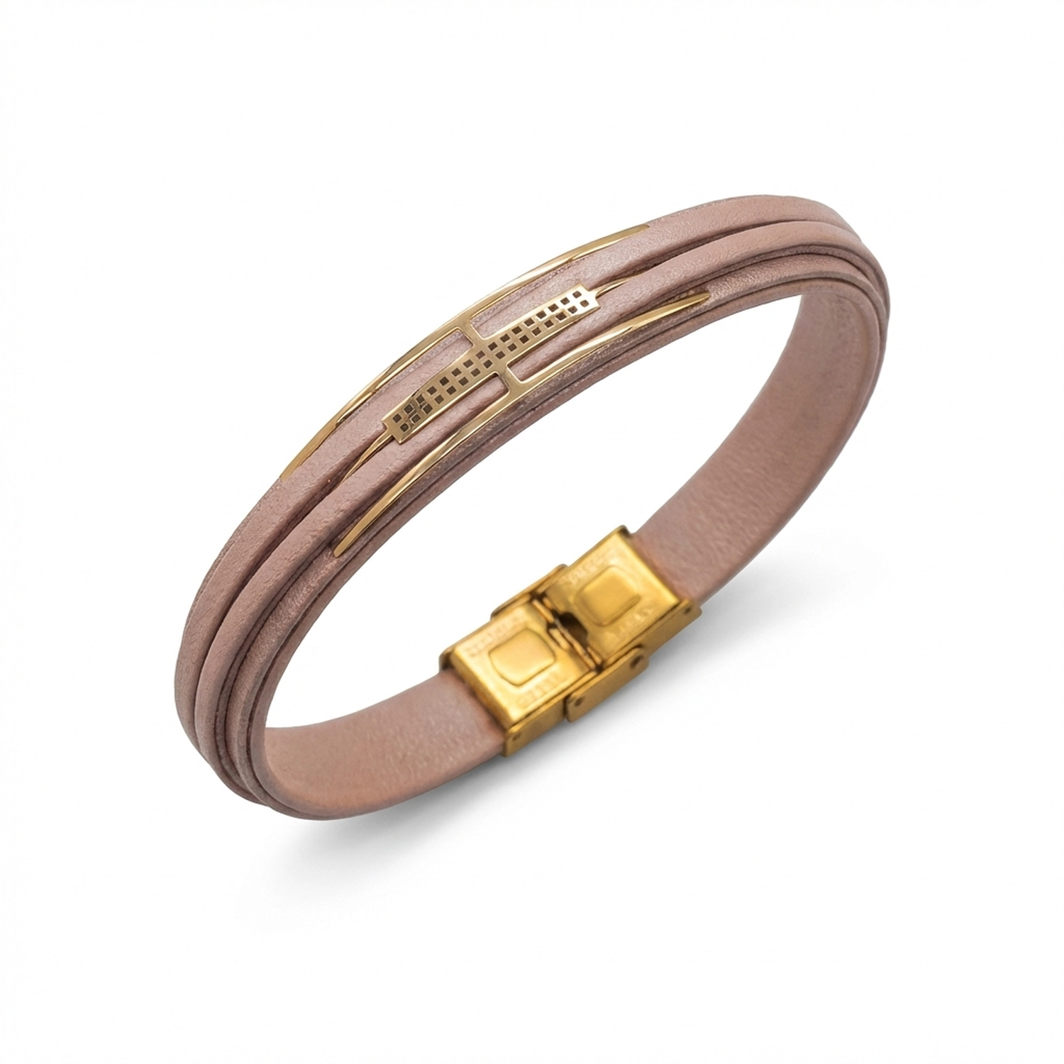 دستبند طلا و چرم 1158