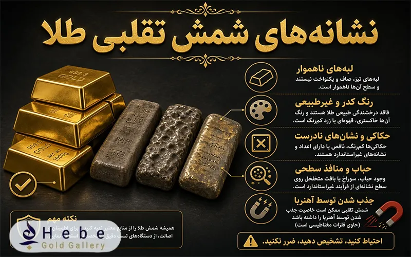 نشانه های شمش تقلبی طلا