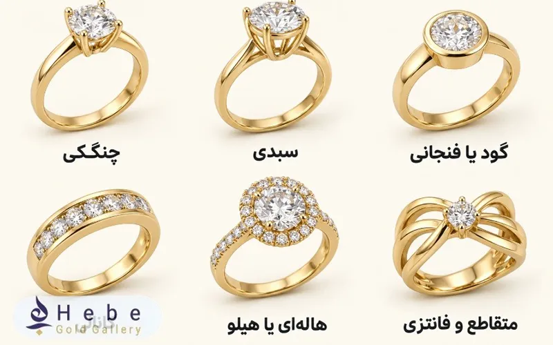 انواع رکاب انگشتر طلا بر اساس ساختار